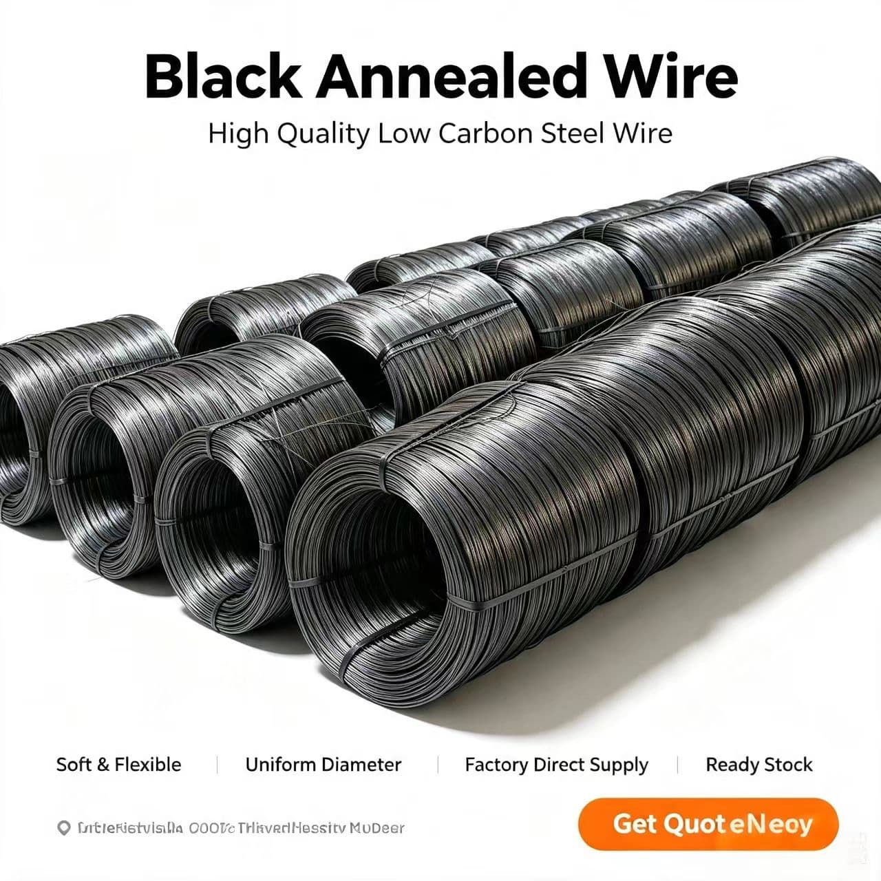 Coils of black annealed iron wire