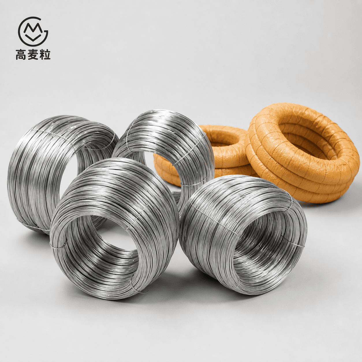 Coils of galvanized iron wire